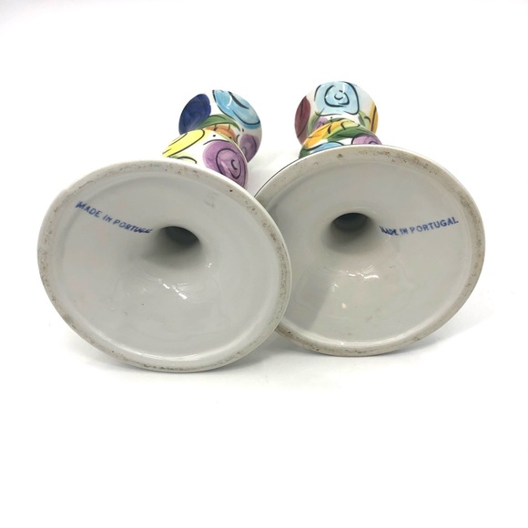 ✨Vintage Floral Portugal Ceramic Candleholder Set - Picture 5 of 10